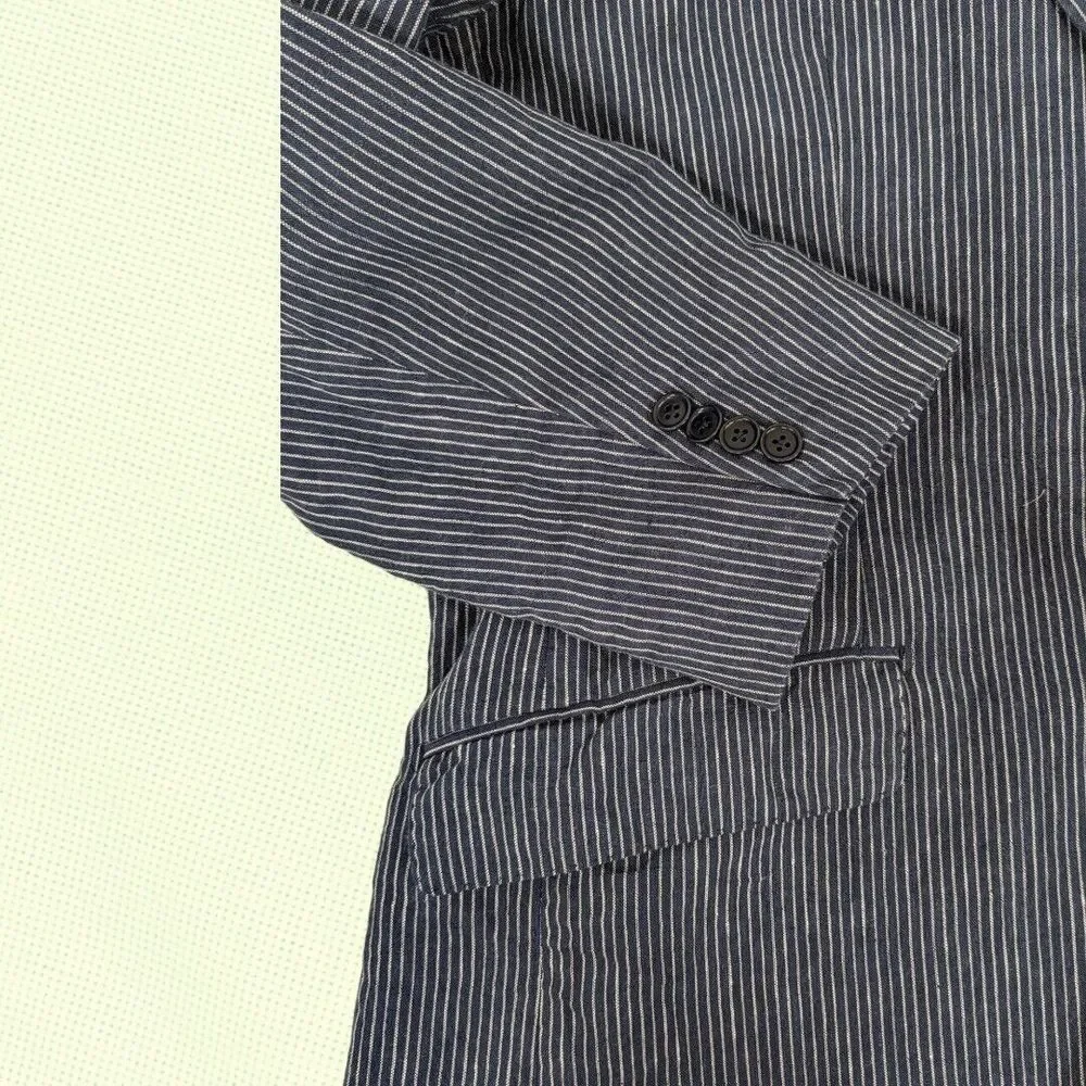 Robert‎ Talbott Carmel Linen Blazer 2Btn Half Lined Men Blue Striped L